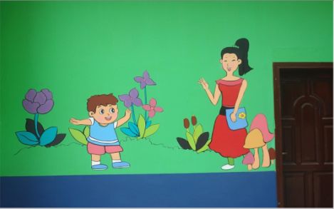 靖安幼儿园形象墙彩绘